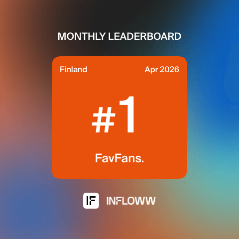 FavFans #1 in Finland - Infloww Monthly Leaderboard April 2026
